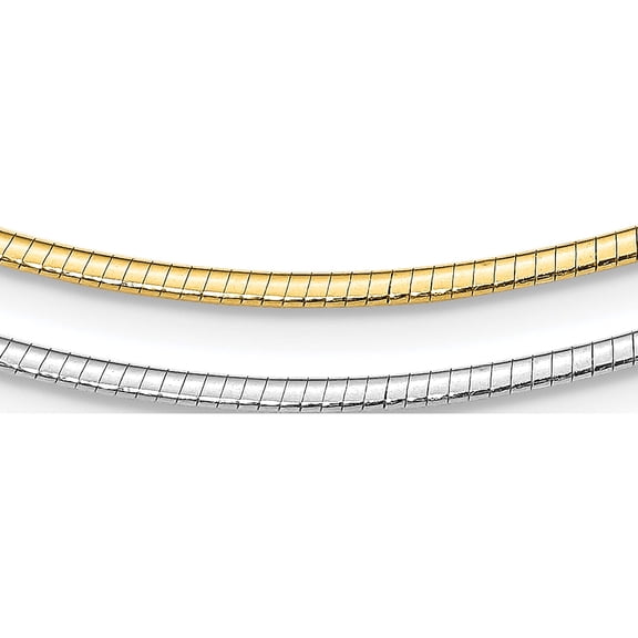 Sterling Silver Gold-Pltd 2mm Reversible With 2In Ext Cubetto Chain (16 X 2) Made In Italy rsm1-16