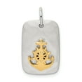 thumbnail image 1 of Sterling Silver Gold-Tone Anchor Brushed Pendant, 1 of 4
