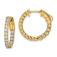 thumbnail image 1 of Sterling Silver Gold-Tone CZ in & Out Hoop Earrings, 1 of 1