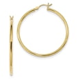 thumbnail image 1 of Sterling Silver Gold-Tone Polished 2x40mm Hoop Earrings Sterling Silver Earrings, 1 of 1