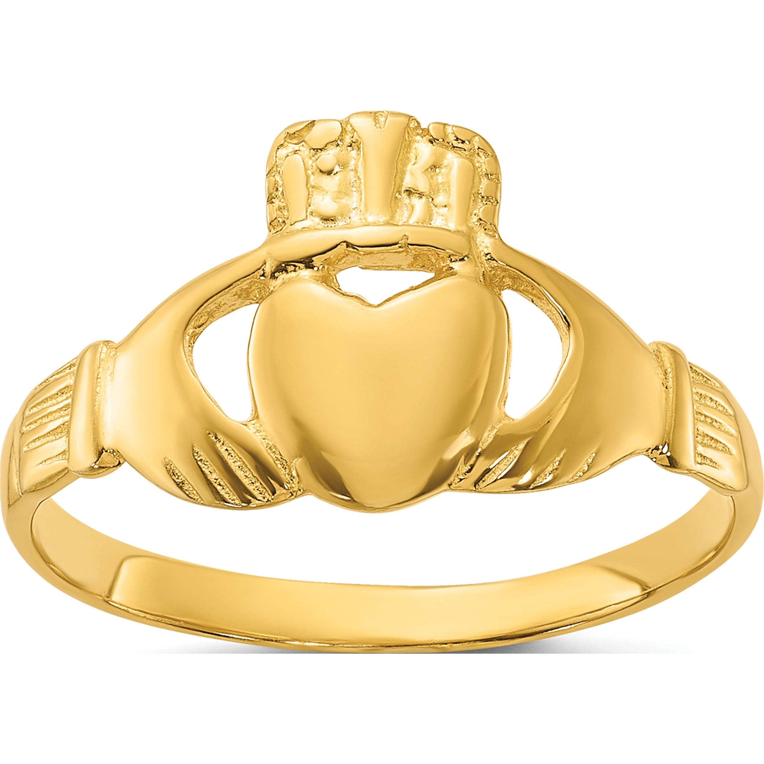 Sterling Silver Gold Tone Polished Claddagh Ringsize 8 Jbsp Walmart