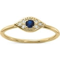 thumbnail image 1 of Sterling Silver Gold-Tone Synthetic Blue Spinel Cz Evil Eye Ringsize 7 - Jbsp, 1 of 5