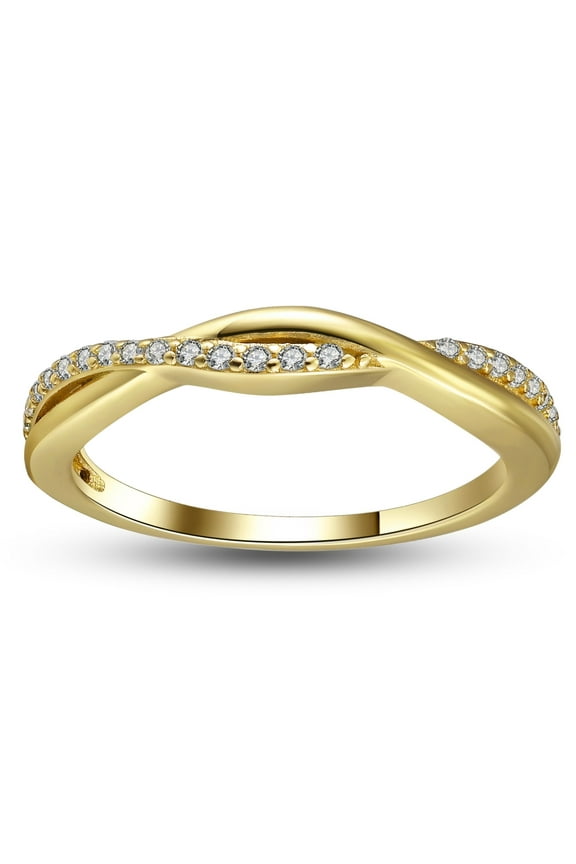 Queena Sterling Silver Wedding Band for Women Half Eternity Cz Anniversary Ring by Ginger Lyne Collection