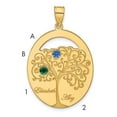 thumbnail image 1 of Sterling Silver/Gold-plated 2 Birthstone with SS Bezel Family Pendant QMP9/2GP, 1 of 3