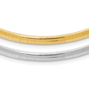 Sterling Silver Gold-plated Polished Reversible 4mm Cubetto 16 inch with 2 inch Extension Necklace RSM4
