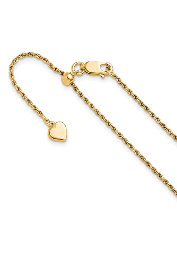 Sterling Silver Gold-plated Adjustable 1.4mm D/C Rope Chain