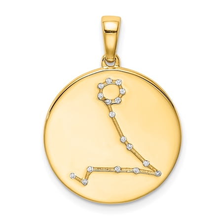 Sterling Silver Gold-plated & CZ Pisces Zodiac Pendant QC9741GP