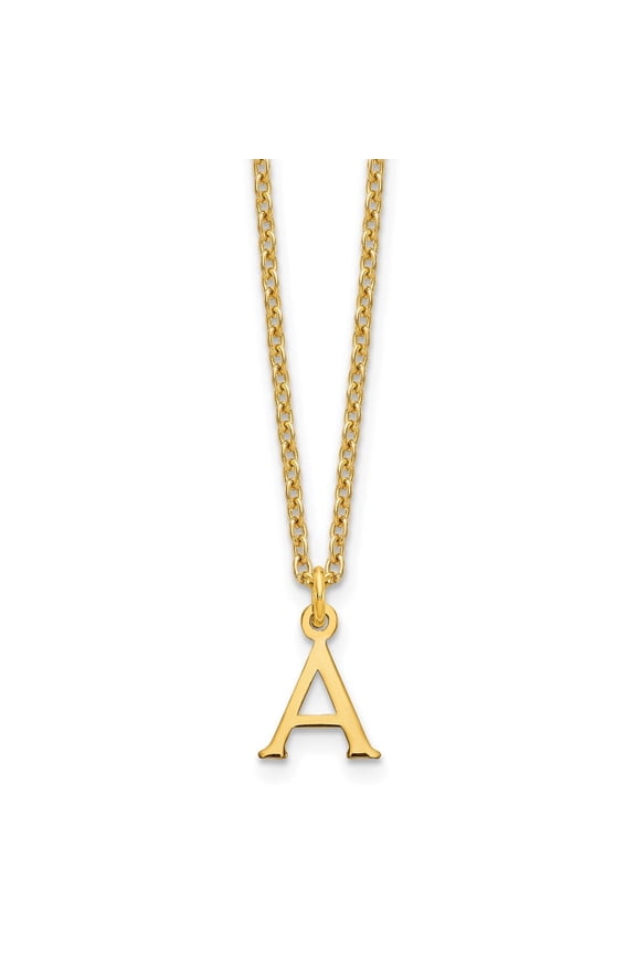 Sterling Silver Gold-plated Cutout Letter A Initial Necklace