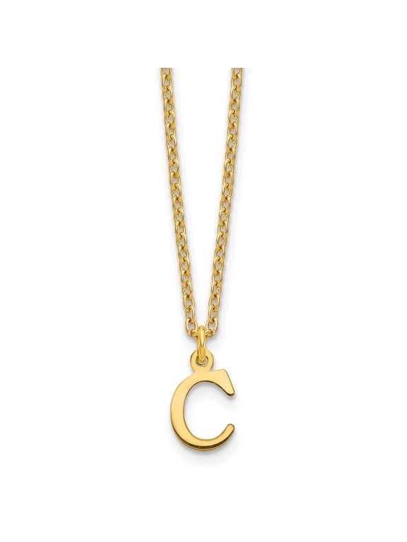 Sterling Silver Gold-plated Cutout Letter C Initial Necklace