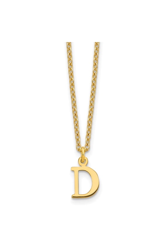 Sterling Silver Gold-plated Cutout Letter D Initial Necklace
