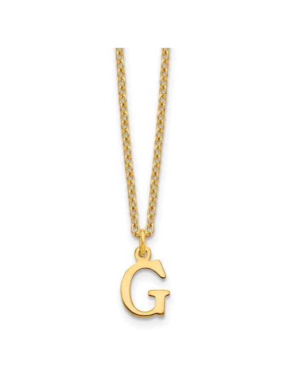 Sterling Silver Gold-plated Cutout Letter G Initial Necklace