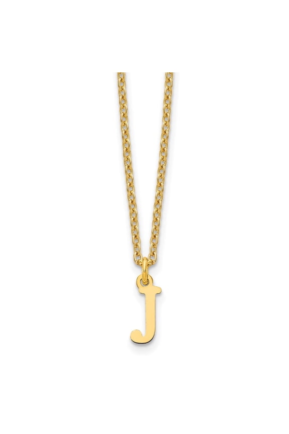 Sterling Silver Gold-plated Cutout Letter J Initial Necklace