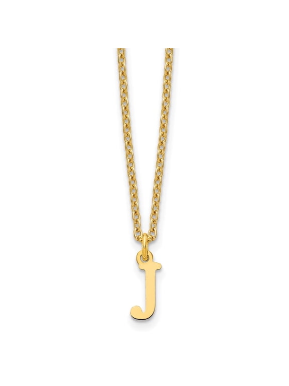 Sterling Silver Gold-plated Cutout Letter J Initial Necklace