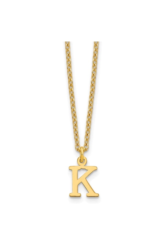 Sterling Silver Gold-plated Cutout Letter K Initial Necklace