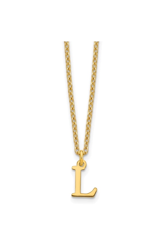 Sterling Silver Gold-plated Cutout Letter L Initial Necklace