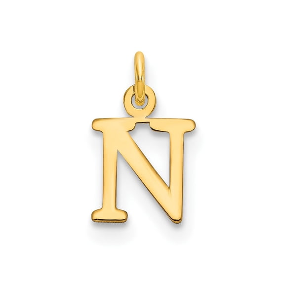 Sterling Silver/Gold-plated Cutout Letter N Initial Charm