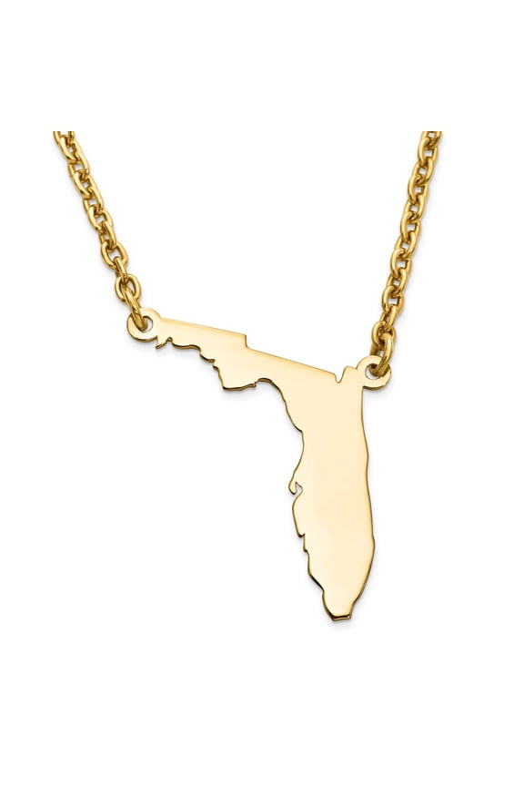 Sterling Silver/Gold-plated Florida State Necklace