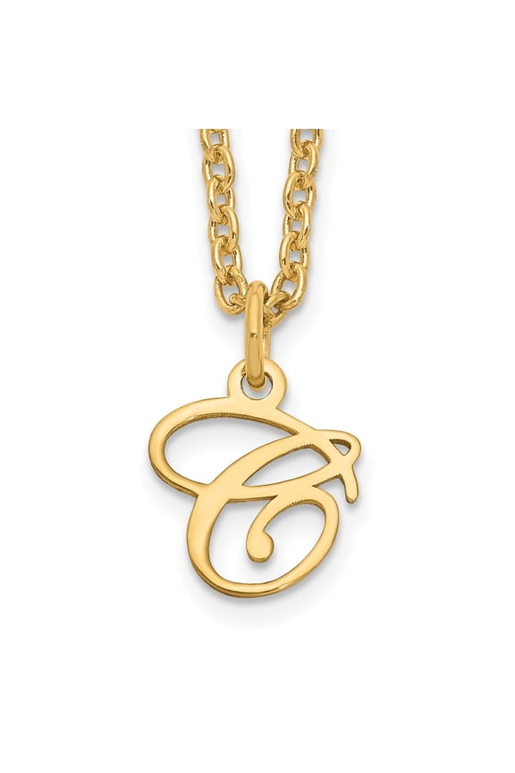 Sterling Silver Gold-plated Letter C Initial Necklace