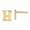 thumbnail image 1 of Sterling Silver Gold-plated Letter H Initial Post Earrings, 1 of 2