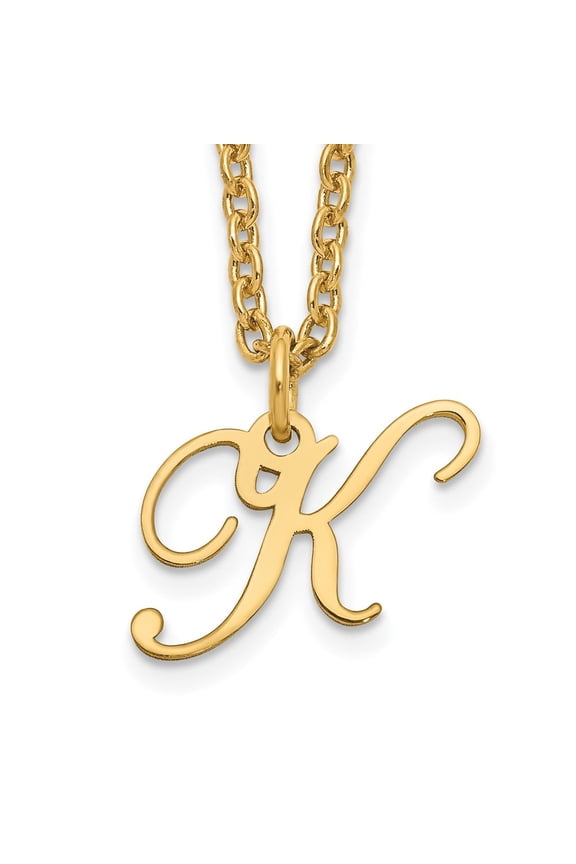 Sterling Silver Gold-plated Letter K Initial Necklace