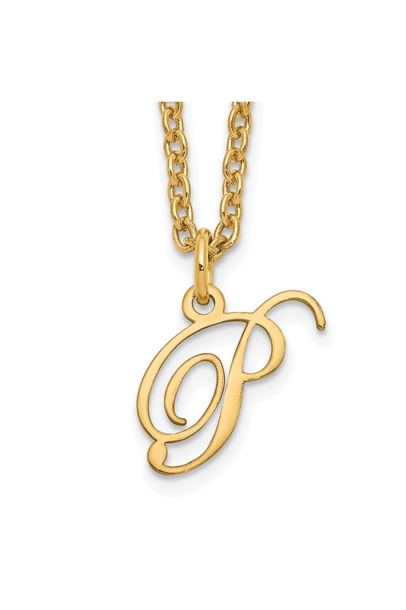 Sterling Silver Gold-plated Letter P Initial Necklace