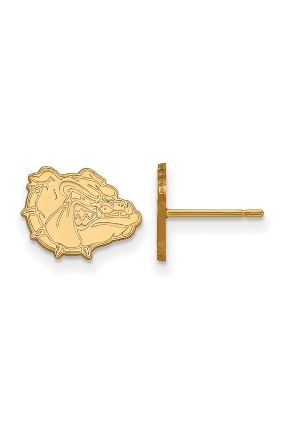 Sterling Silver Gold-plated LogoArt Gonzaga University Bulldog Extra Small Post Earrings