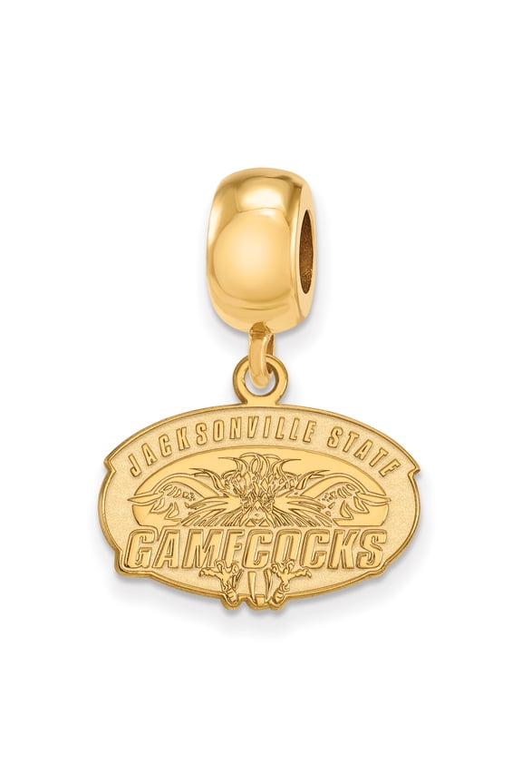 Sterling Silver Gold-plated LogoArt Jacksonville State U. Small Dangle Bead