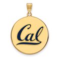 thumbnail image 1 of Sterling Silver Gold-plated LogoArt University of California Berkeley Extra Large Enameled Disc Pendant Q-GP049UCB, 1 of 4