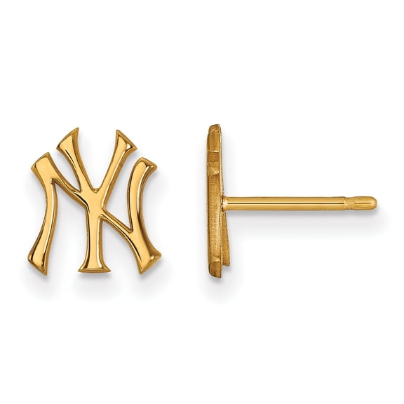 Women's New York Yankees Gold-Plated Small Post Earrings