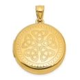 thumbnail image 1 of Sterling Silver Gold-plated Polished Front/Brushed Back Celtic Trinity 20mm Round Locket, 1 of 5