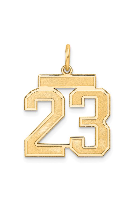 Sterling Silver/Gold-plated Satin Number 23 Charm