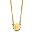 thumbnail image 1 of Sterling Silver Gold-plated Tiny Circle Block Letter F Initial Necklace, 1 of 3