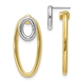 thumbnail image 1 of Sterling Silver & Gold-tone Front & Back Oval Post Earrings, 1 of 5