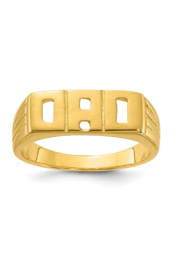 Sterling Silver Gold-tone Polished DAD Ring