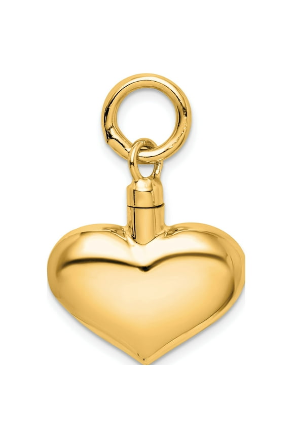 Sterling Silver Gold-tone Polished Puffy Heart Ash Holder Pendant Material Primary Purity Charming Opulent Glistening Made for expressing your unique story