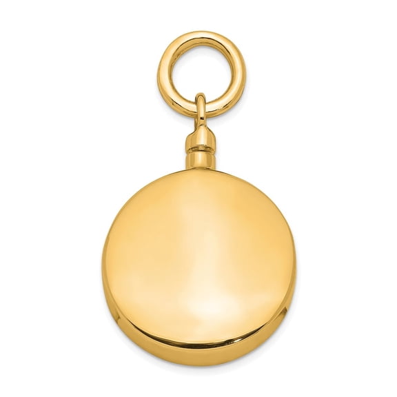 Sterling Silver Gold-tone Polished Round Ash Holder Pendant