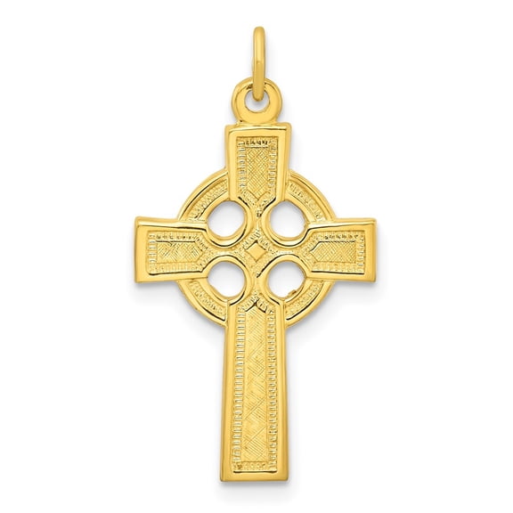 Finest Gold Sterling Silver Gold-Tone Polished Solid Cross Pendant