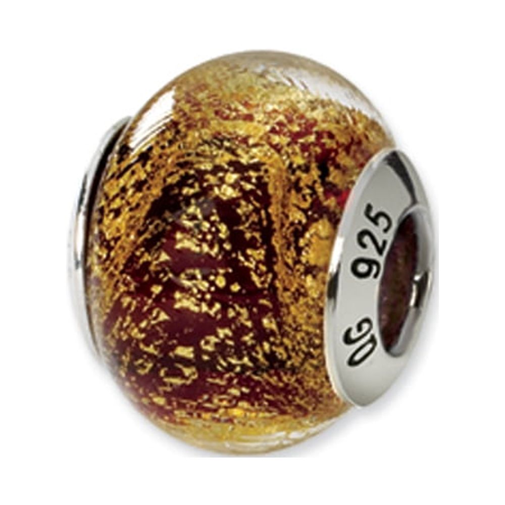Reflection Beads Sterling Silver Reflections Gold/Red Italian Murano ...