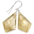thumbnail image 1 of Sterling Silver Golden Rutile Quartz Earrings Large Faceted Pointed Triangle Teardrops Tourmalated Dangles Designed for Adult Women, 1 of 5