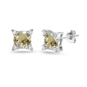 Sterling Silver Golden Shadow Studded Solitaire Stud Earrings Made with Swarovski Crystals