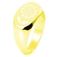thumbnail image 1 of Sterling Silver Good Vibes Sunflower Engraved Oval Flat Top Polished Ring, 1 of 1