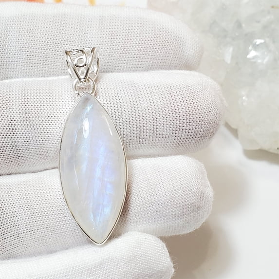 Sterling Silver Gorgeous Designer Handmade Rainbow Moonstone Pendants