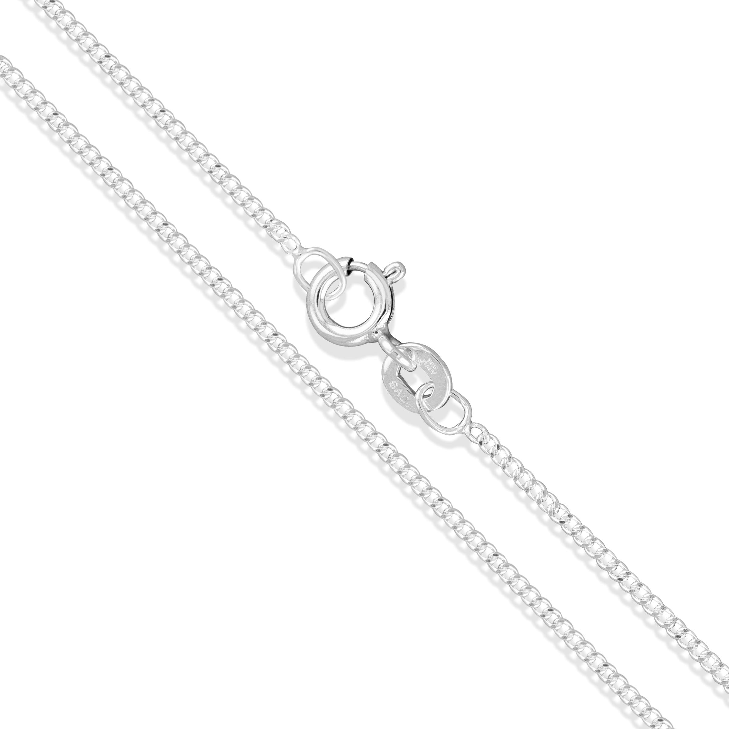 Sterling Silver Gourmette Curb Chain 1.2mm 925 Italy Cuban Link ...