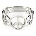 thumbnail image 1 of Sterling Silver Graduating Sizes Peace Signs Band Ring, Size 8, 1 of 2