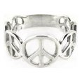 thumbnail image 1 of Sterling Silver Graduating Sizes Peace Signs Band Ring, Size 9, 1 of 2