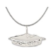 CARAT IN KARATS Sterling Silver Graduation Cap Charm (23mm x 14mm) on a Sterling Silver 20 Inch Rope Chain