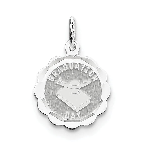 Sterling Silver Graduation Day Disc Charm QC2421