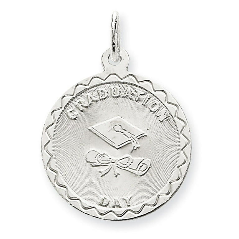 Sterling Silver Graduation Day Charm 20mm - Engravable Sterling Silver Graduation Day Charm 20mm - Engravable