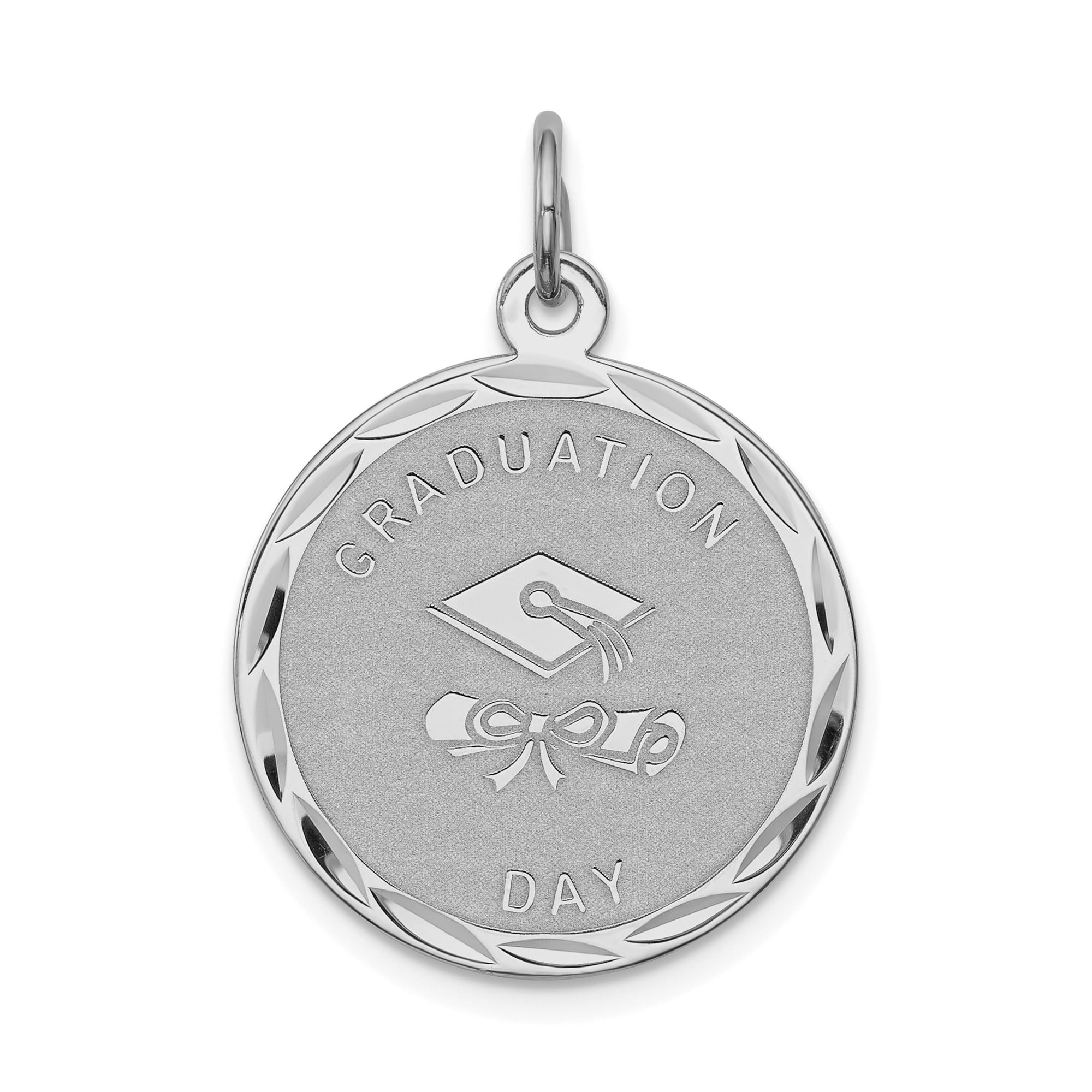 Sterling Silver Graduation Pendant Necklace for Men and Women with Cap ...