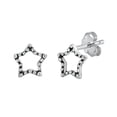 thumbnail image 1 of Sterling Silver Granulated Star Outline Open Night Sky Mystic Earrings 925 New Jewelry Female Unisex, 1 of 3